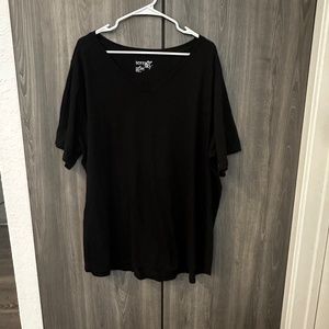 TERRA & SKY Woman's Dress Top In BLACK 3XL